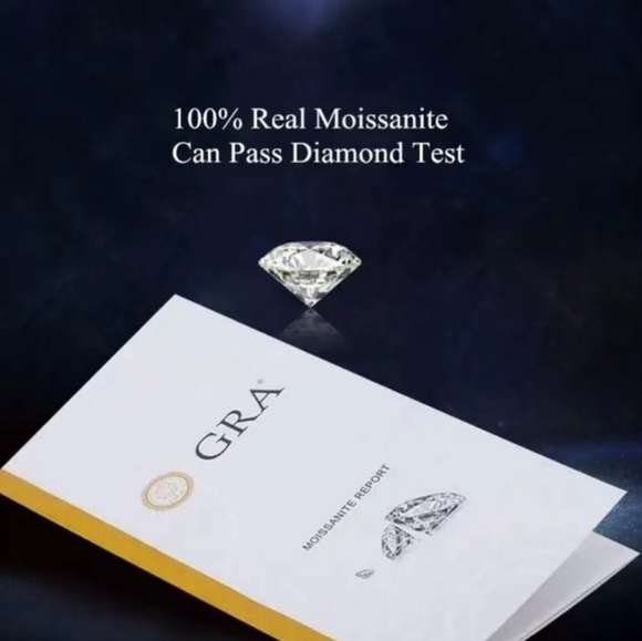 Genuine Moissanite Earrings in 18k Gold over Sterling Silver ✨️ - Picture 4 of 7